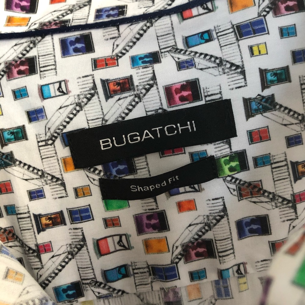 Bugatchi Shaped Fit Window Stairs Ls Button Shirt - image 4